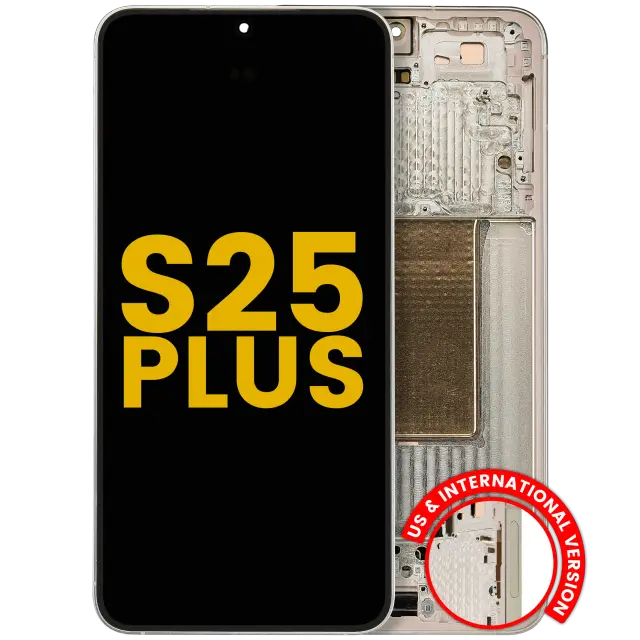 Écran OLED avec châssis pour Samsung Galaxy S25 Plus 5G (version US & internationale, reconditionné, Pink Gold)