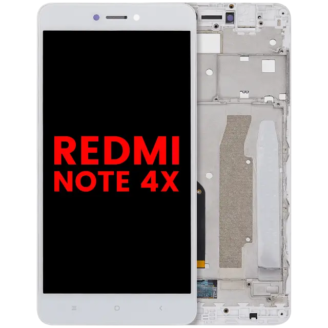 Écran LCD avec châssis pour Xiaomi Redmi Note 4x (compatible premium, blanc)