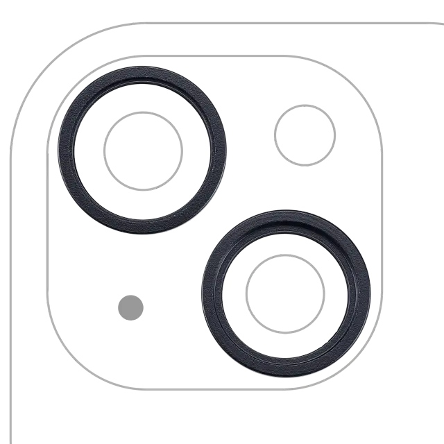 Anneau de contour de caméra arrière pour Apple iPhone 14 / 14 Plus (lot de 2, minuit, lot de 10)
