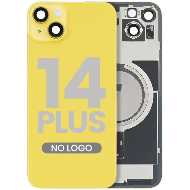 Vitre arrière pour Apple iPhone 14 Plus (compatible, jaune, sans logo)