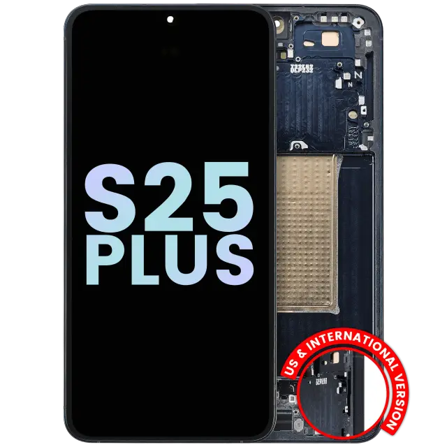 Écran OLED avec châssis pour Samsung Galaxy S25 Plus 5G (version US & internationale, pack service origine, Blue Black)