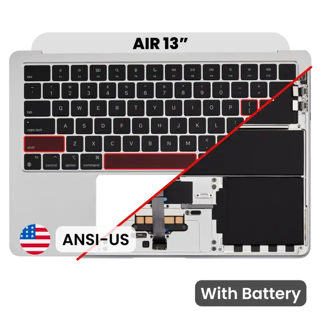 Châssis supérieur avec batterie et clavier ANSI US pour Apple MacBook Air 13" A2681 (2022) (origine, argent)