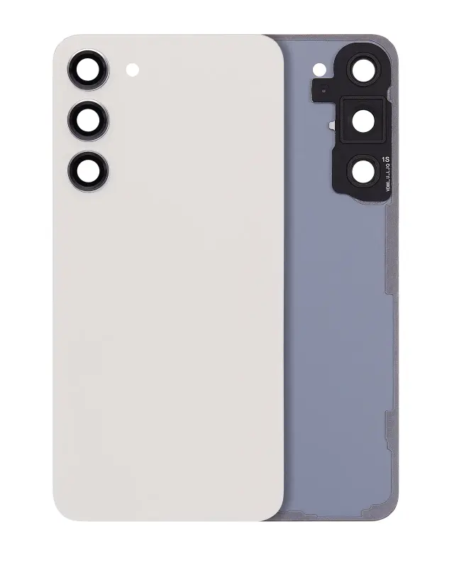 Vitre arrière pour Samsung Galaxy S23 Plus (pack service origine, Cream)