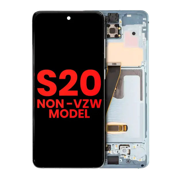 Écran OLED avec châssis pour Samsung Galaxy S20 5G (Non-Verizon 5G UW Frame) (Cloud Blue)
