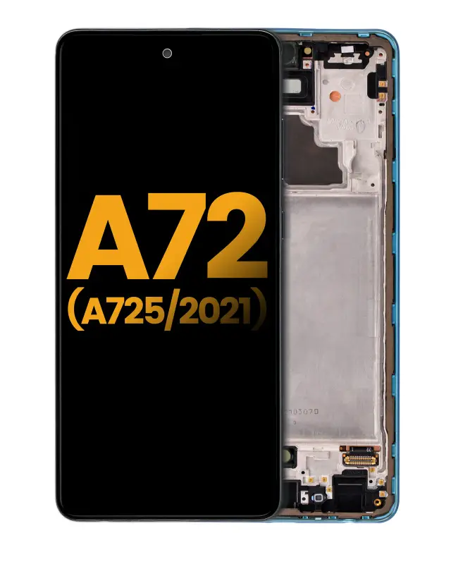 Écran OLED avec châssis pour Samsung A72 (A725 / 2021) (reconditionné, Awesome Blue)