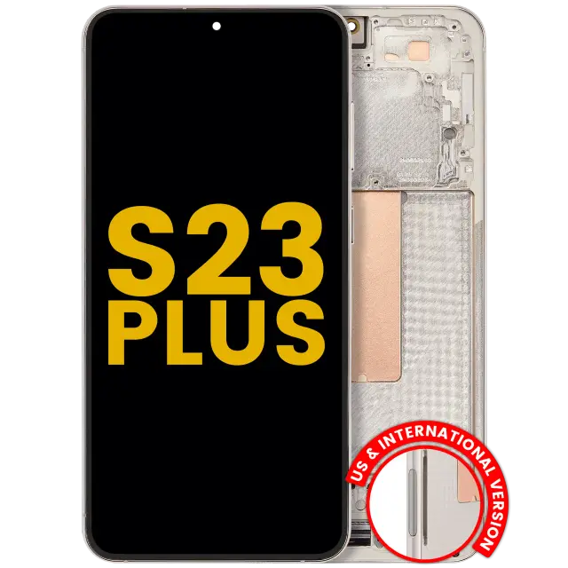 Écran OLED avec châssis pour Samsung Galaxy S23 Plus 5G (version US & internationale, reconditionné, Cream)