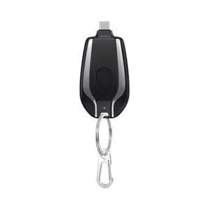 Batterie Externe Power Bank Porte Clé Type-C 1500mAh Noir