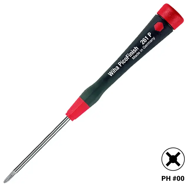 Tournevis Wiha PicoFinish Phillips à pointe fine PH00 × 40 mm (26132)