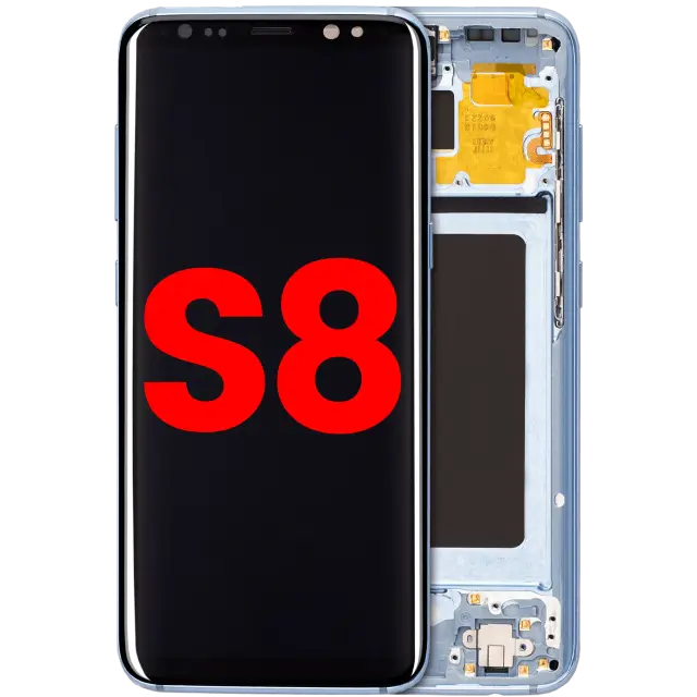 Écran OLED avec châssis pour Samsung Galaxy S8 (compatible premium, Coral Blue)