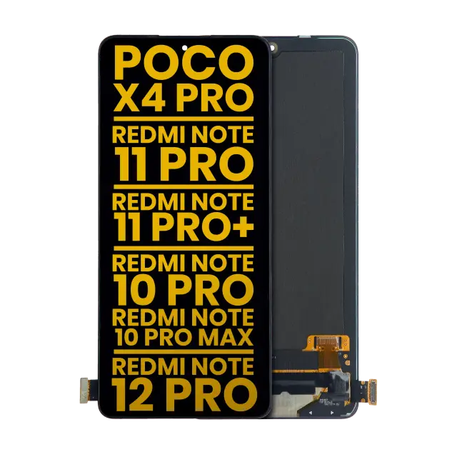 Écran OLED sans châssis pour Xiaomi Poco X4 Pro 5G / Redmi Note 11 Pro 4G / Note 11 Pro 5G / Note 11 Pro+ 5G / Redmi Note 10 Pro / Redmi Note 10 Pro Max / Redmi Note 12 Pro 4G Redmi / Redmi Note 11E Pro (reconditionné, toutes couleurs)
