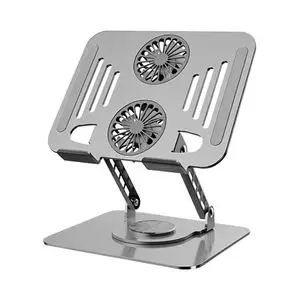 Support pour Ordinateur Portable avec Ventilateur IFHS-04 Rotation 360° Argent