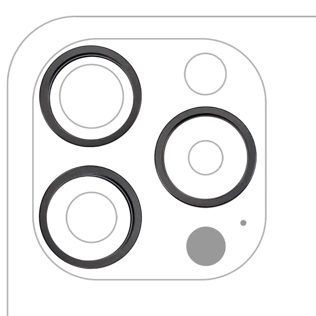 Anneau de contour de caméra arrière pour Apple iPhone 15 Pro (titane noir, lot de 3)