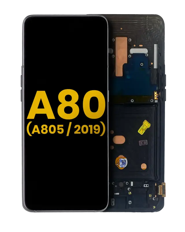 Écran OLED avec châssis pour Samsung Galaxy A80 (A805 / 2019) (reconditionné, noir fantôme)