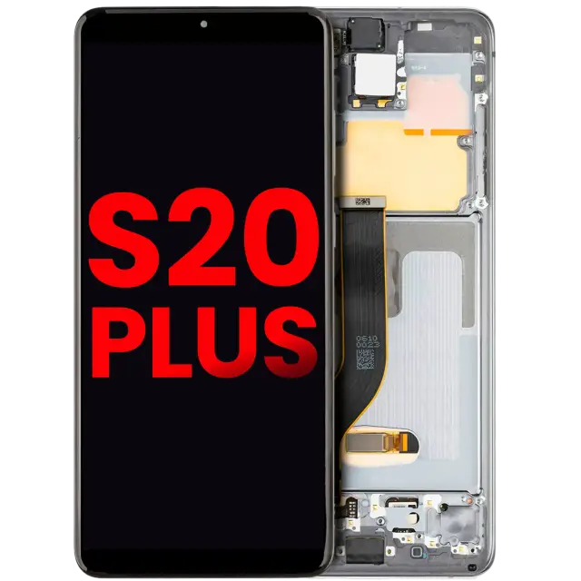 Écran OLED avec châssis pour Samsung Galaxy S20 Plus 5G (compatible premium, Cosmic Gray)