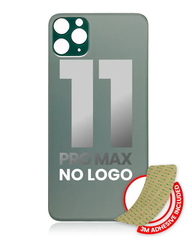 Vitre arrière pour Apple iPhone 11 Pro Max (No Logo / Large Camera Hole, Midnight Green)
