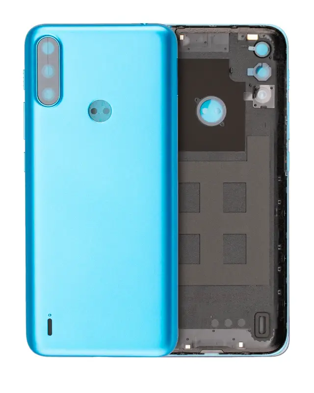 Vitre arrière pour Motorola Moto E7 Power (XT2097-6 / 2021) (Tahiti Blue)