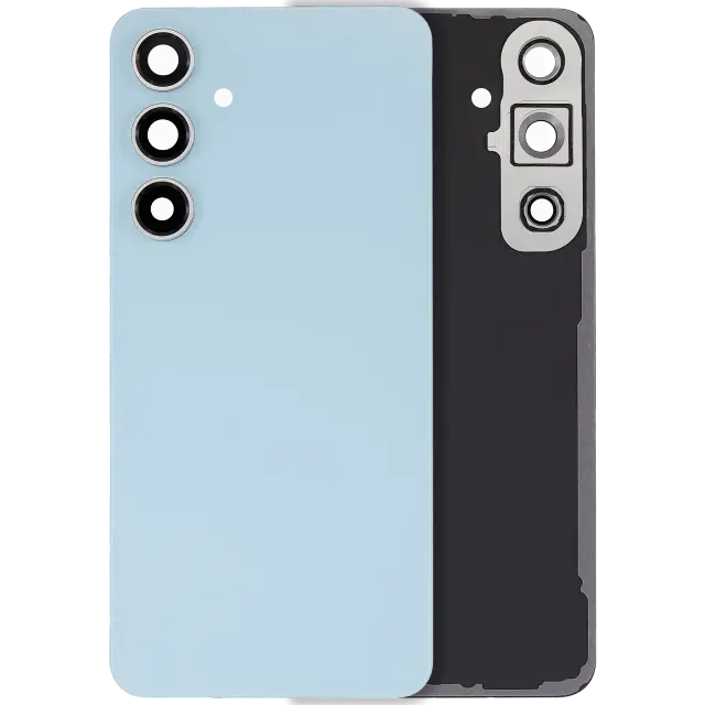 Vitre arrière pour Samsung Galaxy S24 FE (sans logo, compatible premium, bleu)
