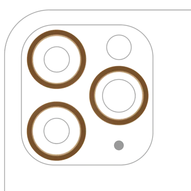 Anneau de contour de caméra arrière pour Apple iPhone 11 Pro / 11 Pro Max (or, lot de 3, lot de 10)