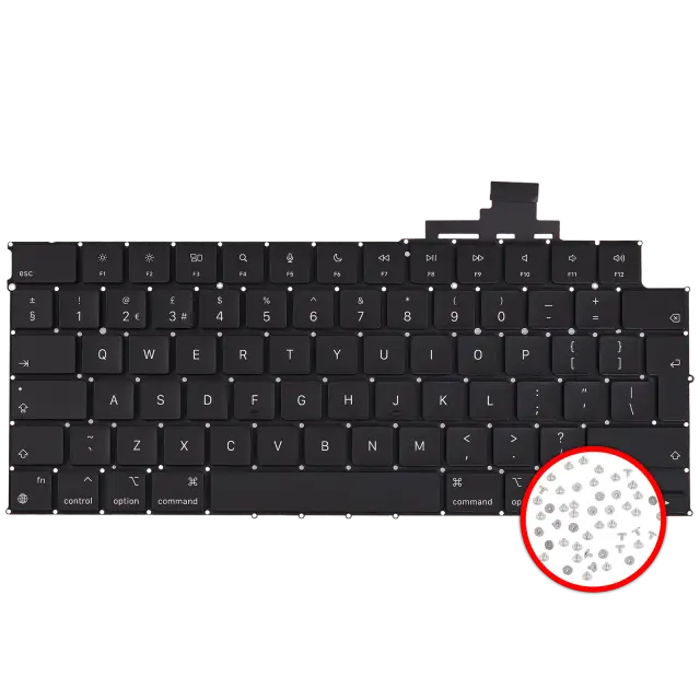 Clavier rétroéclairé avec vis pour Apple MacBook Air 13" (A2681 / mi-2022) (anglais UK)