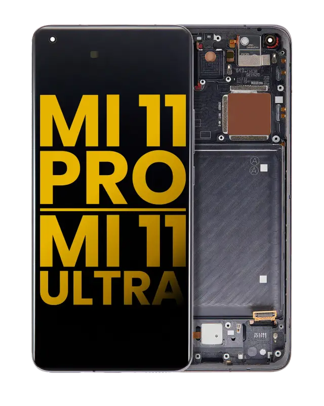 Écran OLED avec châssis pour Xiaomi Mi 11 Pro / Mi 11 Ultra (reconditionné, noir)