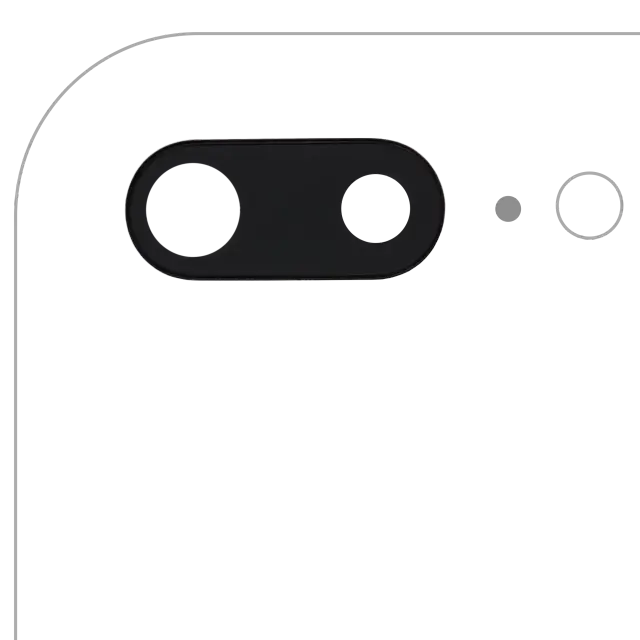 Lentille de caméra arrière avec support et anneau pour Apple iPhone 7 Plus (Real Sapphire, premium, lot de 10)