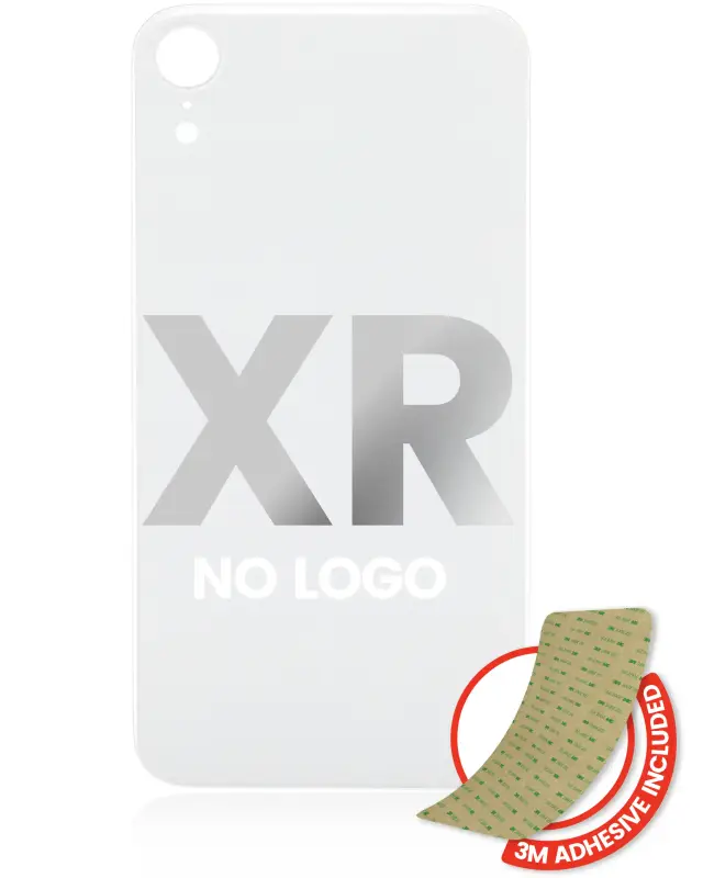 Vitre arrière pour iPhone XR (No Logo / Large Camera Hole, blanc)