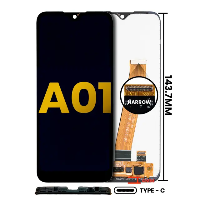 Écran LCD sans châssis pour Samsung Galaxy A01 (US Model, TYPE-C Frame, reconditionné, toutes couleurs)