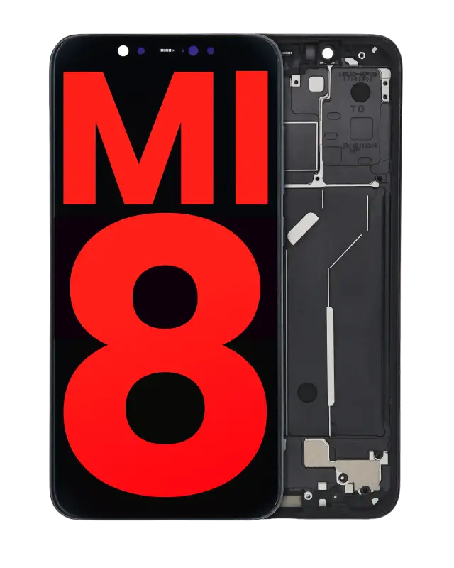 Écran OLED avec châssis pour Xiaomi Mi 8 (compatible premium, noir)