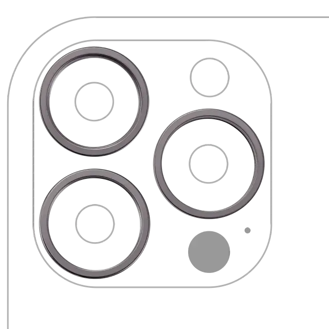 Anneau de contour de caméra arrière pour Apple iPhone 13 Pro / 13 Pro Max (lot de 3, graphite, lot de 10)