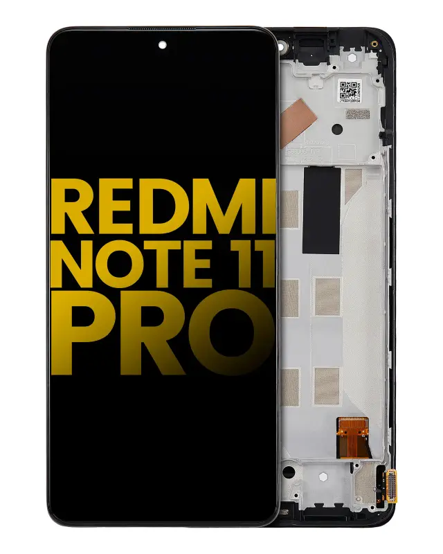 Écran OLED avec châssis pour Xiaomi Redmi Note 11 Pro / Note 11 Pro 5G / Xiaomi Poco X4 Pro 5G / Redmi Note 11E Pro (reconditionné, toutes couleurs)