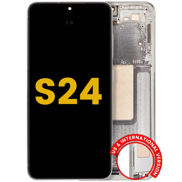 Écran OLED avec châssis pour Samsung Galaxy S24 5G (version US & internationale, reconditionné, Amber Yellow)
