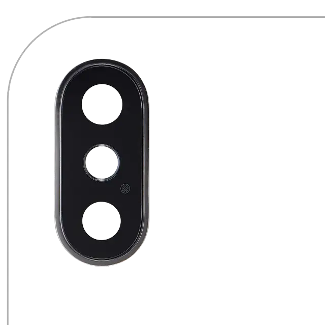 Lentille de caméra arrière avec support et anneau pour Apple iPhone XS / XS Max (Real Sapphire, premium, argent, lot de 10)