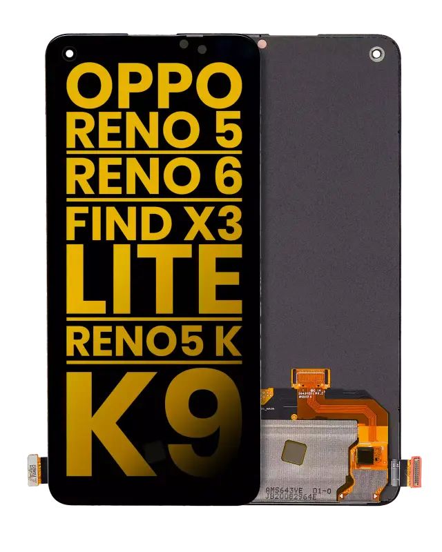 Écran OLED sans châssis pour OPPO Reno 5 / Reno 6 / Find X3 Lite / Reno5 K / K9 (reconditionné, toutes couleurs)