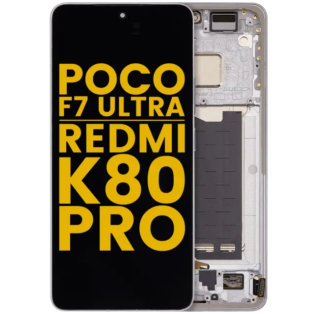 Écran OLED avec châssis pour Xiaomi Poco F7 Ultra / Redmi K80 Pro (reconditionné, blanc)