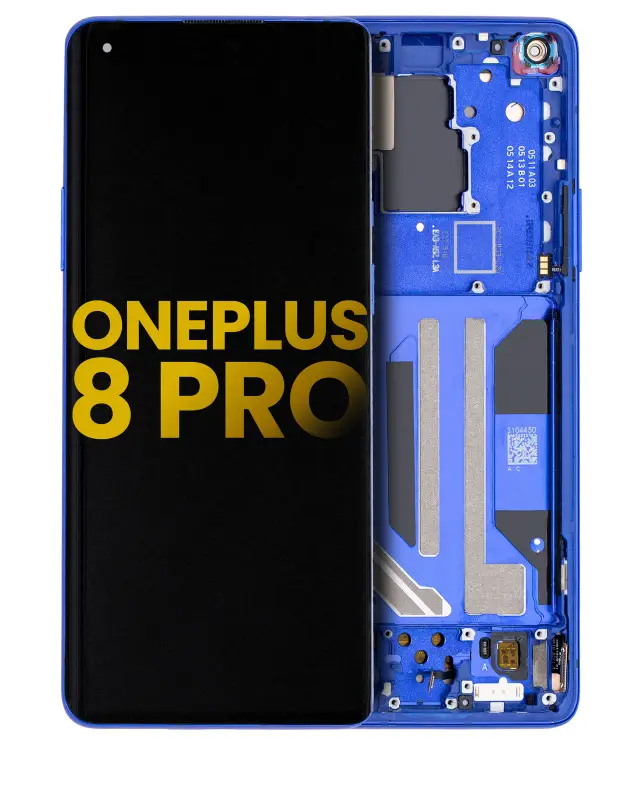 Écran OLED avec châssis pour OnePlus 8 Pro (reconditionné, Ultramarine Blue)