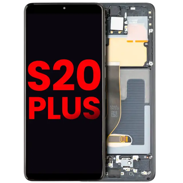 Écran OLED avec châssis pour Samsung Galaxy S20 Plus 5G (compatible premium, Cosmic Black)