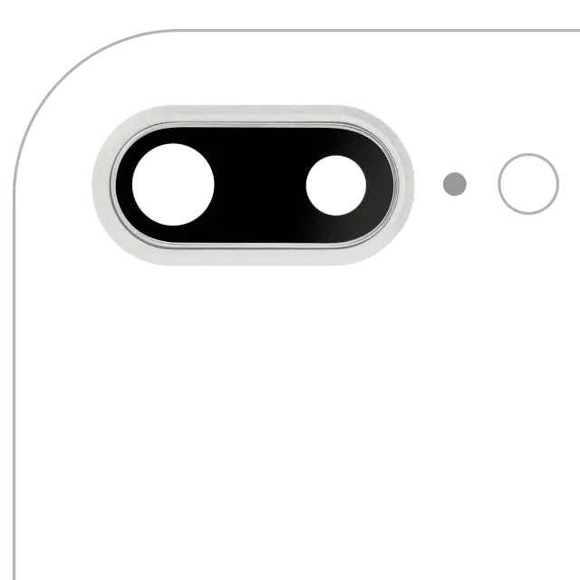Lentille de caméra arrière avec support et anneau pour Apple iPhone 8 Plus (compatible premium, argent, lot de 10)