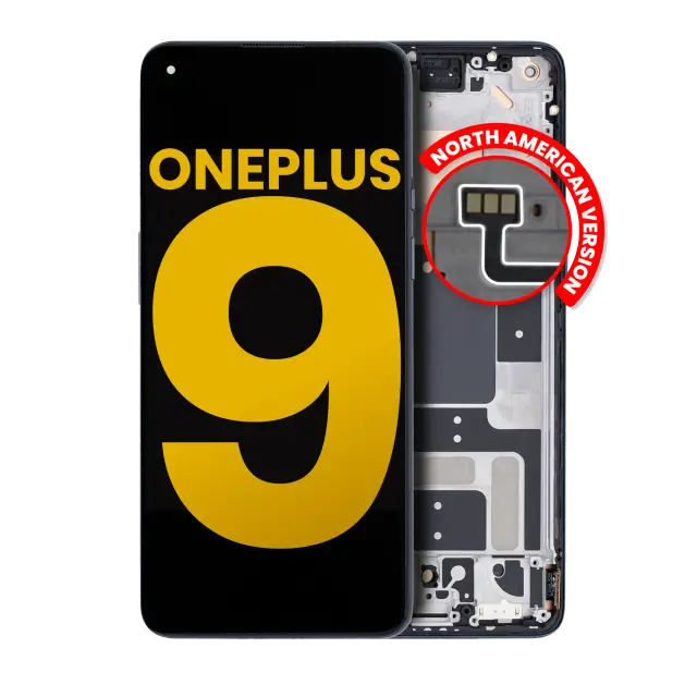 Écran OLED avec châssis pour OnePlus 9 (version US, reconditionné, Astral Black)