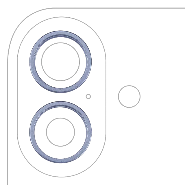 Anneau de contour de caméra arrière pour Apple iPhone 17 (lot de 2, Mist Blue, lot de 10)