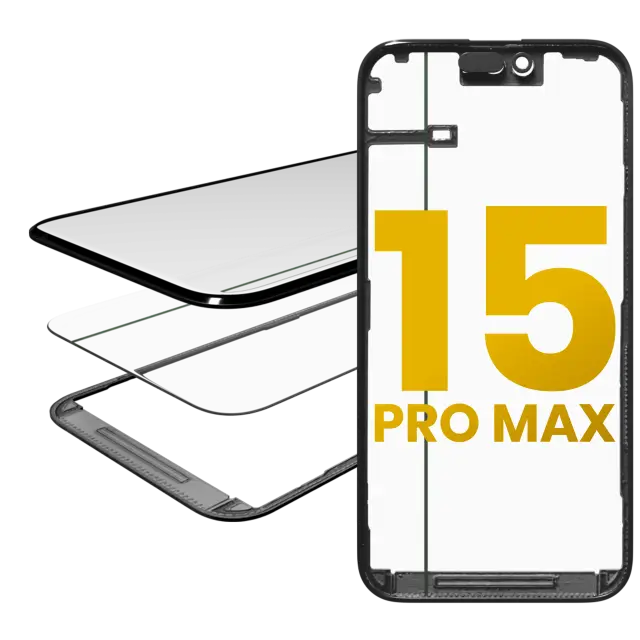 Vitre d’écran avec OCA pour Apple iPhone 15 Pro Max (OCA Master)
