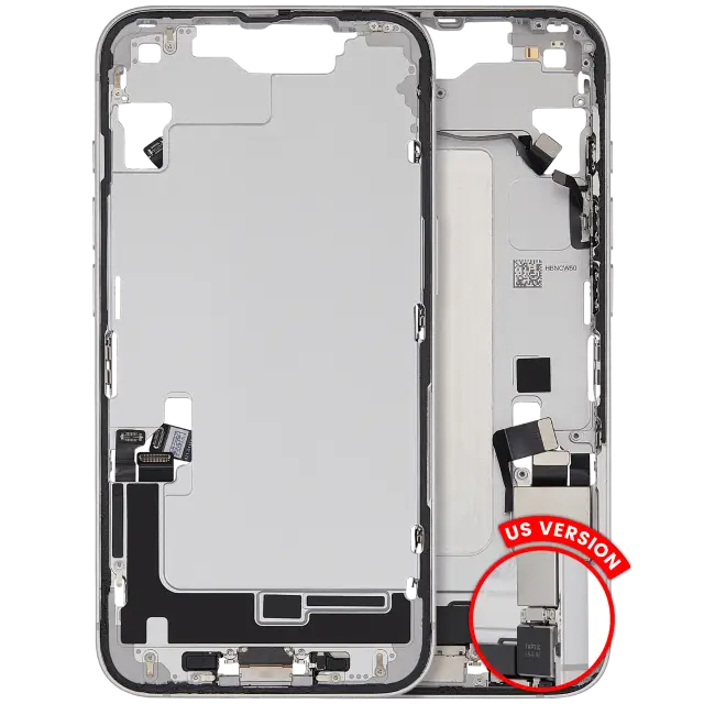 Châssis pour Apple iPhone 16e / 17e (version US, origine d'occasion — grade B, blanc)