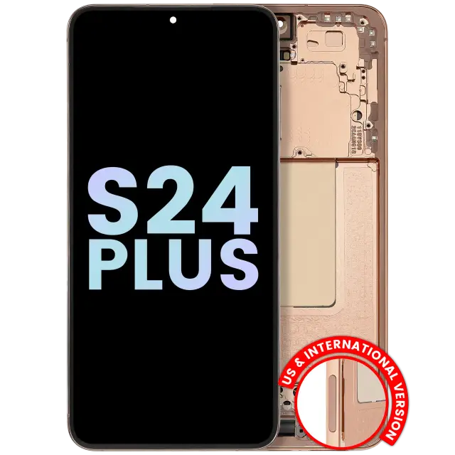 Écran OLED avec châssis pour Samsung Galaxy S24 Plus 5G (version US & internationale, pack service origine, Sandstone Orange)