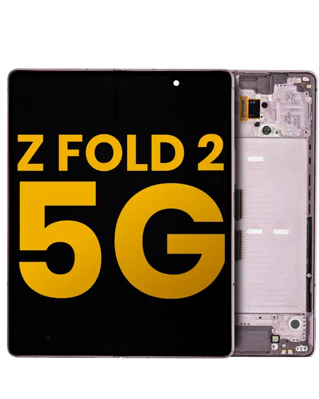 Écran OLED intérieur avec châssis pour Samsung Galaxy Z Fold 2 5G (reconditionné, Mystic Bronze)