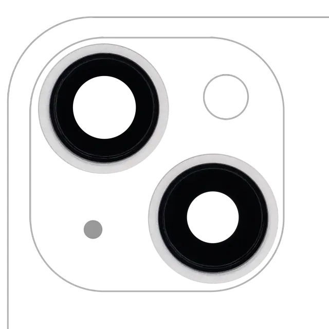 Lentille de caméra arrière avec support et anneau pour Apple iPhone 13 / 13 Mini (lot de 2, Real Sapphire, premium, lumière stellaire)
