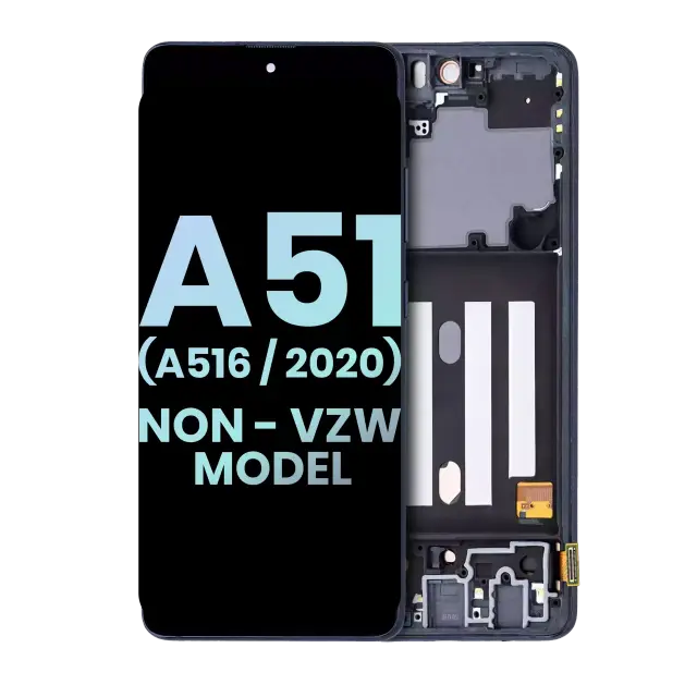 Écran OLED avec châssis pour Samsung Galaxy A51 5G (A516 / 2020) (Non-Verizon 5G UW Frame) (pack service origine, Prism Cube Black)