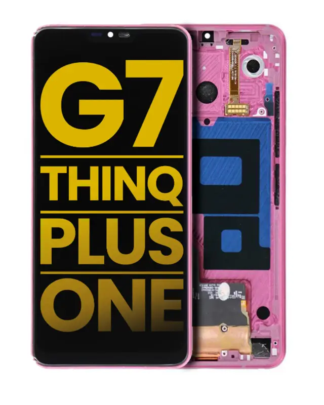 Écran LCD avec châssis pour LG G7 ThinQ / G7 Plus / G7 One (reconditionné, Raspberry Rose)
