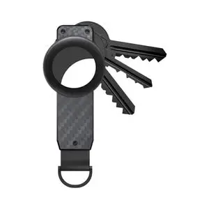 Porte-Clés avec Emplacement Airtag en Carbone Noir