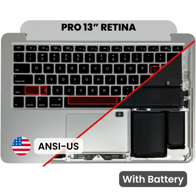Châssis supérieur avec batterie et clavier ANSI US pour Apple MacBook Pro 13" A1425 (2012-2013) (OEM New)