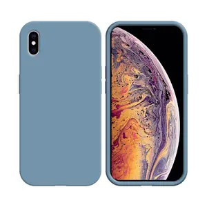 Coque Silicone Compatible pour Apple iPhone X/iPhone XS (#05) Bleu Acier