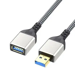 Rallonge Câble USB 3.0 Mâle vers Femelle Nylon Tressé 2m - Noir